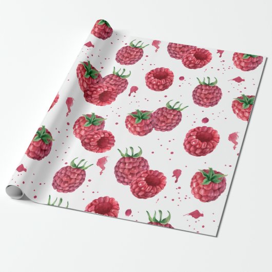 verse sappige frambozen cadeaupapier (Uitgerold)