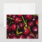 Verse sappige kersen met waterdruppels briefkaart (Voorkant / Achterkant)