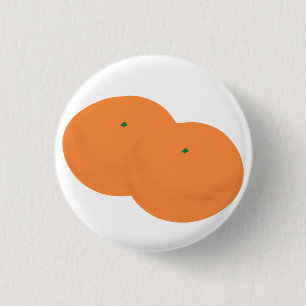 Verse sappige sinaasappels fruit duo ronde button 3,2 cm