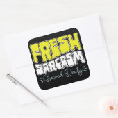 Verse sarcasme geserveerd Daily Funny Sarcasm Geze Vierkante Sticker (Envelop)