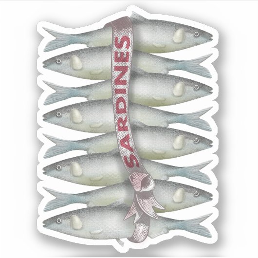 Verse sardines sticker (Voorkant)