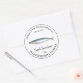 Verse sardines Verpakkingsetiket Ronde Sticker (Envelop)