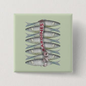 Verse sardines vierkante button 5,1 cm (Voorkant)