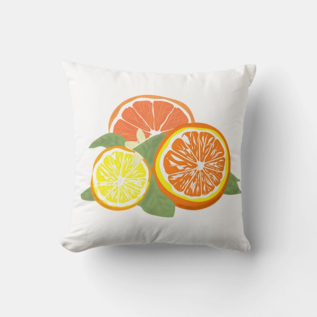 Verse schijfjes citrus Sinaasappel Citroen Kussen (Voorkant)