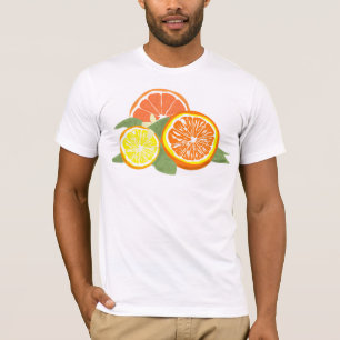 Verse schijfjes citrus sinaasappel citroen t-shirt
