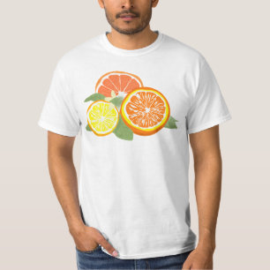 Verse schijfjes citrus sinaasappel citroen t-shirt