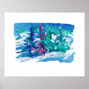 Verse Schilderij Van Winterbomen / Kunstenaar Larr Poster