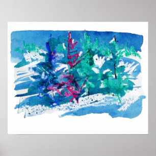 Verse Schilderij Van Winterbomen / Kunstenaar Larr Poster
