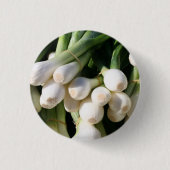 Verse, schone, bolle groene uien ronde button 3,2 cm (Voorkant)