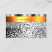Verse Sinaasappel en zilveren Sparkling Glitter El Visitekaartje (Voorkant)