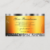 Verse Sinaasappel Silver Sparkling Glitter en Mono Visitekaartje (Achterkant)