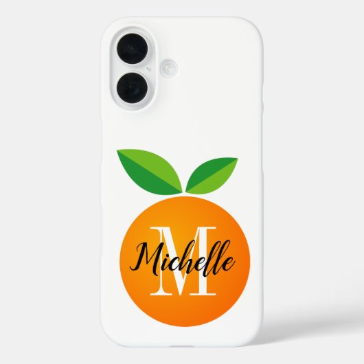 Verse sinaasappelfruit op maat gemaakte monogram i Case-Mate iPhone case (Achterkant)