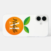 Verse sinaasappelfruit op maat gemaakte monogram i Case-Mate iPhone case (Achterkant (horizontaal))