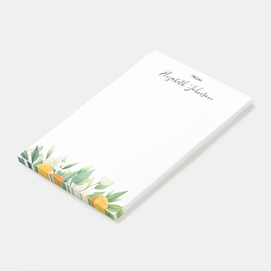 Verse Sinaasappels en bladhoudende Waterverf Post- Post-it® Notes (Schuin)