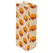 Verse Sinaasappels Illustratiewijn Wijn Cadeautas (Voorkant Gekanteld)