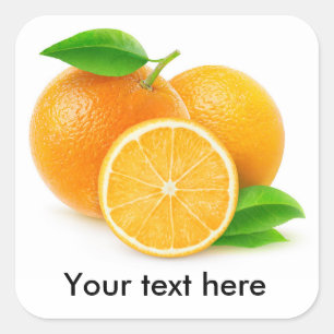 Verse sinaasappels vierkante sticker