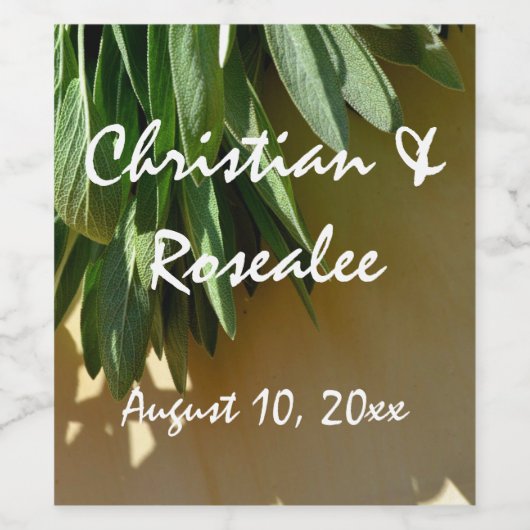 Verse snede bij zonsondergang wijn etiket (Enkel label)