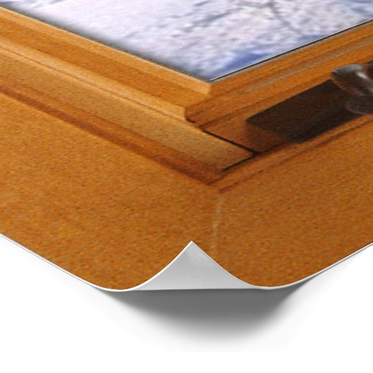 Verse sneeuw Herfst Square Faux-vensterverlichting Poster (Hoek)