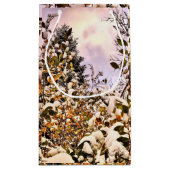 verse sneeuw op gekleurde bladeren klein cadeauzakje (Achterkant)