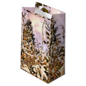 verse sneeuw op gekleurde bladeren klein cadeauzakje (Achterkant Gekanteld)