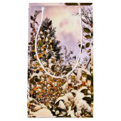 verse sneeuw op gekleurde bladeren klein cadeauzakje (Voorkant)