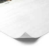 Verse sneeuw op rode schuur poster (Hoek)