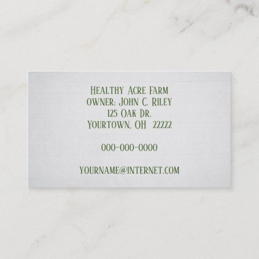 verse sneeuwerwten visitekaartje (Achterkant)