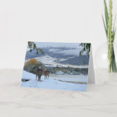 Verse sneeuwpaarden feestdagen kaart (Voorkant)