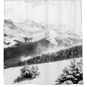 verse sneeuwstof // zwart en wit douchegordijn (Voorkant)