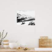 verse sneeuwstof // zwart en wit poster (Keuken)