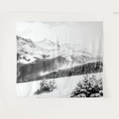 verse sneeuwstof // zwart en wit wandkleed (Voorkant (horizontaal))