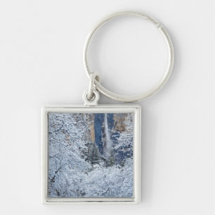 Verse sneeuwval in de bomen onder Bridalveil Sleutelhanger
