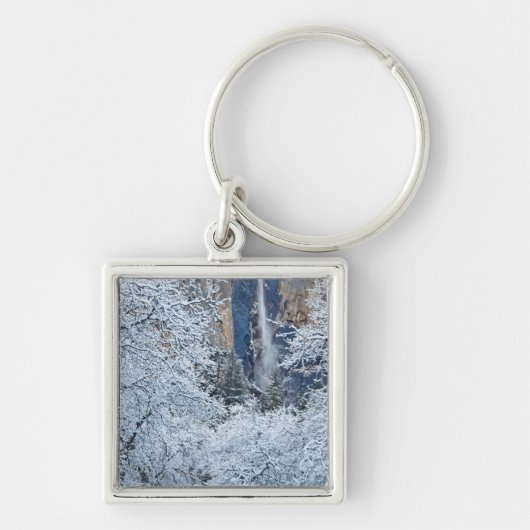 Verse sneeuwval in de bomen onder Bridalveil Sleutelhanger (Voorkant)