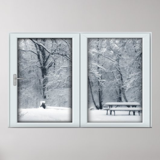 Verse sneeuwval met Uitzicht Poster (Voorkant)