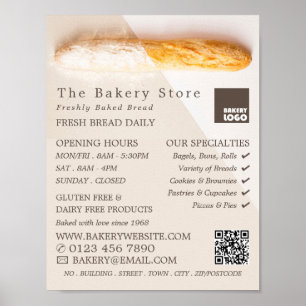Verse stokbrood, trendy bakkerij Adverteren Poster