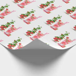 Verse Strawberry Drink Wrapping Paper Cadeaupapier