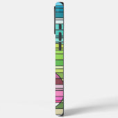 Verse Streepjes Abstract Roze & Groene Gebogen Vor Case-Mate iPhone Case (Achterkant / Links)