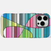 Verse Streepjes Abstract Roze & Groene Gebogen Vor Case-Mate iPhone Case (Achterkant (horizontaal))