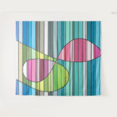 Verse Streepjes Abstract Roze & Groene Gebogen Vor Wandkleed (Voorkant (horizontaal))