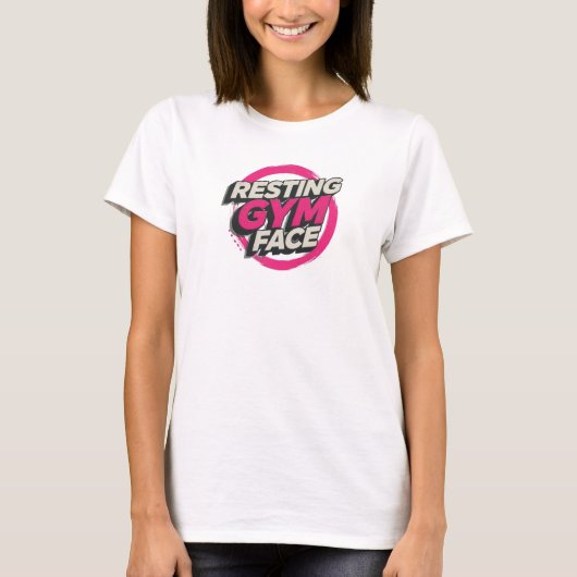 Verse T-shirt ontwerp met RUSTGEZICHT IN DE GYM (Voorkant)