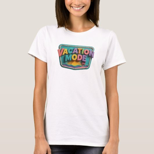Verse Teal VACATION MODE Statement T-shirt (Voorkant)