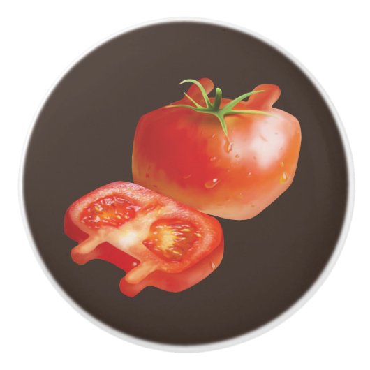 verse tomaat keramische knop (Voorkant)