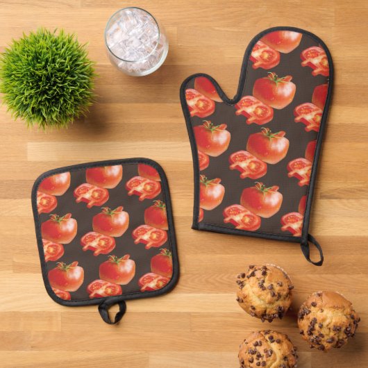 verse tomaat ovenwant & pannenlap set (Top down)