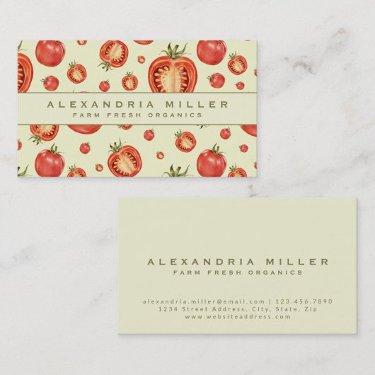 verse tomaten | Organisch | Chef | Nutritionist Visitekaartje (Voorkant / Achterkant)