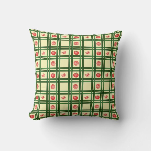Verse Tomaten Tuinman Patroon Kussen (Voorkant)