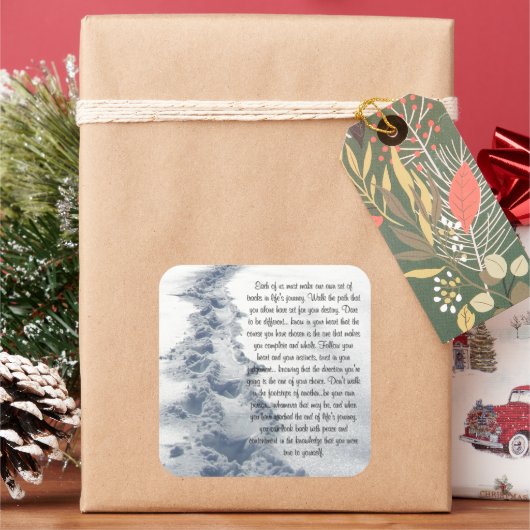 Verse Tracks Inspirerend Verse Vierkante Sticker (Feestdagen)