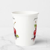 Verse Trio in Waterverf, op maat Papieren Bekers (Rechts)