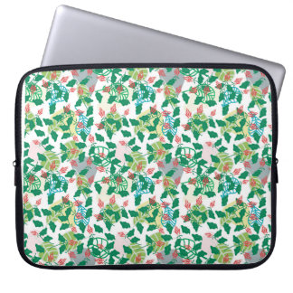 Verse Tropische Bladrijke Bloemige Ontwerp Laptop Sleeve