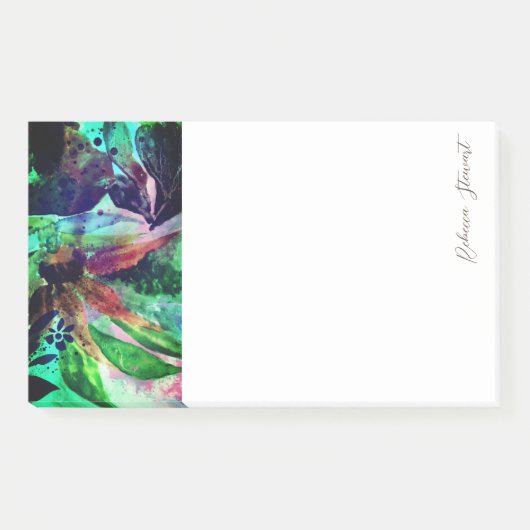 Verse tropische bloemen en bladeren schilderij Scr Post-it® Notes (Voorkant)