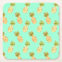 Verse tropische Waterverf ananaspatroon Kartonnen Onderzetters